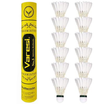 China 12-Pack Tournament Stability Outdoor Sports Indoor High Speed Badminton Class A Goose Feather Badminton Shuttlecocks for sale