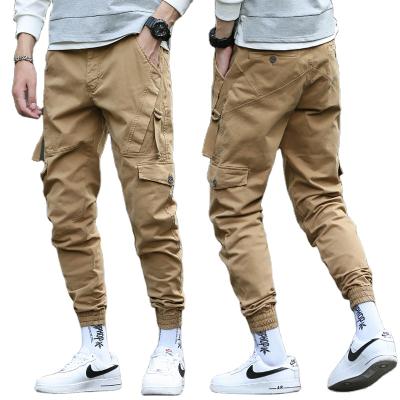 China Anti-pilling Cotton Joggers 2021 New Autumn Mens Heavy Spandex Mens Slim Fit Plus Size Pants Ankle Length Elastic Leg Open Cargo Pants for sale