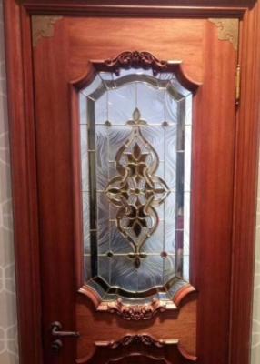 China Custom Shapes Decorative Leaded Glass For Wood Door Antique Stained Glass Panels for sale