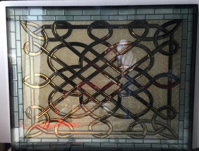 Chine La porte en verre faite sur commande insère le grand modèle classique vitré triple de Windows de traverse en verre plombée d'antiquité à vendre