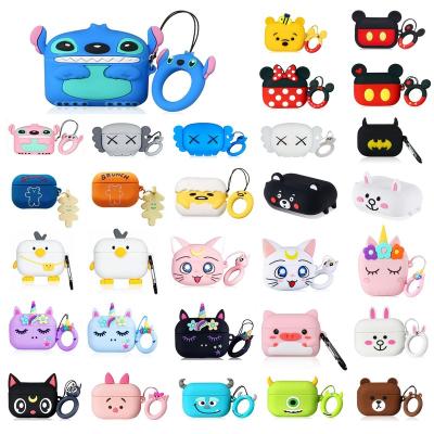 China Cute 3D PVC Case Cartoon Anime For Airpods Pro Charging Cases Bulk Wholesale Custom Animal Luxury Designer Case For Airpods Charging Case for sale
