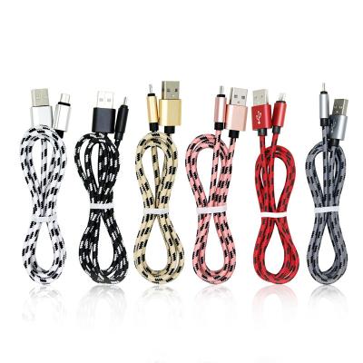 China Fast Charging Speed Nylon Braided Type C Fast Charging Usb Cable, 1m/2m/3m Mobile Phone Charger Micro Data Cable Wholesale For Iphone X For S10 for sale