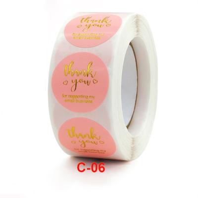 China High Quality Thank You Safe Thank You Stickers Thank You Stickers Labels Pieces Pink Thanku Stickers / Roll for sale