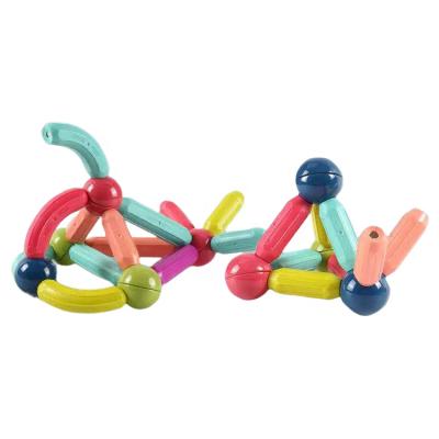 China 25pcs Eco-friendly Magnetic Balls And Sticks Toys Diy 3d Educational Plastic Stick Blocks Magnetic Toys Building Blocks for sale