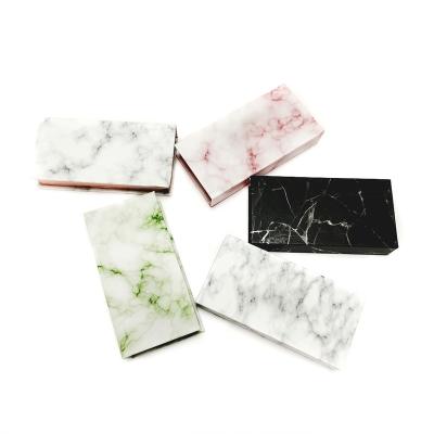 China Flip Up Wholesale Magnetic Box Eyelash Cases Packaging Box Marble With Low MOQ Custom Logo Package Mink Eyelash Seller for sale