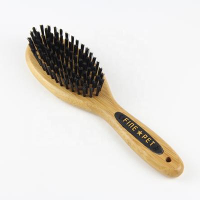 China Sustainable Pet Natural Bamboo Bristle Brush For Dog Hair for sale