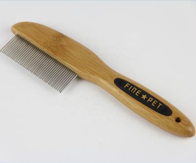 China OEM Sustainable Dog Grooming Tool Bamboo Comb With 41 Pins for sale
