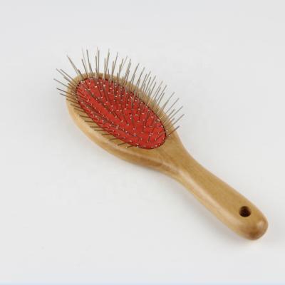 China Viable Dog and Cat Pin Brushes With Wooden Handle for sale
