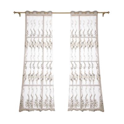 China Blackout Polyester High Quality Home Use Embroidered European Sheer Curtain Material for sale