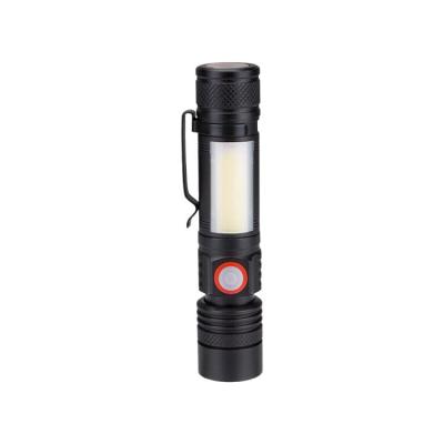 China Outdoor Activities Rechargeable Zoomable Touch Light COB Led Flashlight Magnet Flashlight for sale