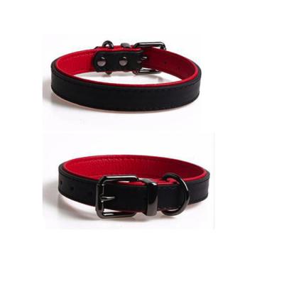 China New Fashion Pet Vegan Genuine Leather Pet Cat Dog Collar Simple Soft Solid Single Collar Wholesale for sale