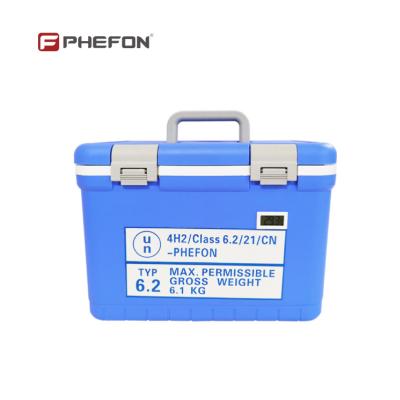 China PP Outer Shell And Liner UN2814 Box 2pcs / Cooler Included UN3373 Container Temperature Display for sale