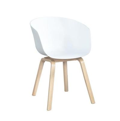 China Nordic simple plastic leisure chair Hale dining chair creative wood foot coffee shop chair theme restaurant chair for sale