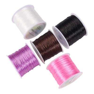 China Fashionable Wholesale 60m Rainbow Color Findings 0.8mm Crystal Jewelry Elastic Wire For DIY Beading Bracelet No Transparent Elastic Cord for sale