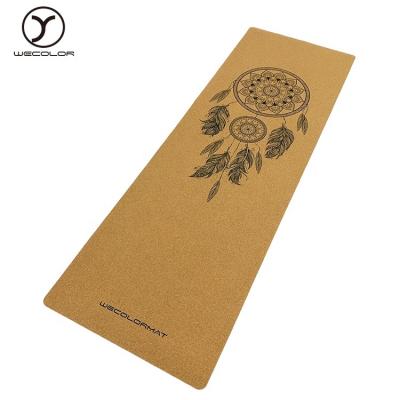 China Wholesale High Quality Natural rubber+cork Anti Slip OEM Screen Printed Logo Eco Friendly Set Large Customized Cork Yoga Mat for sale