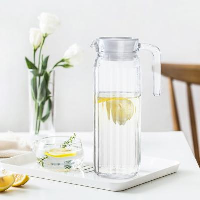 China WITH LID glass cold kettle thickened household transparent glass water jug with lid for sale