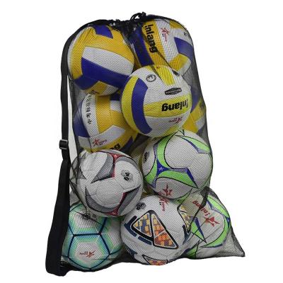 China Durable Heavy Duty Mesh Ball Bag Drawstring Sports Equipment Storage Bag For Basketball Football Sports Beach And Swimming Gears for sale