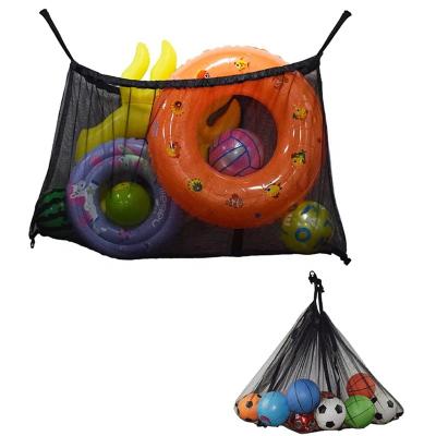 China Heavy Duty All Kinds Of Ball Mesh Storage Bags Pool Storage Jumbo Size Hanging Mesh Bag Organizer For Gym, Floats, Soccer for sale