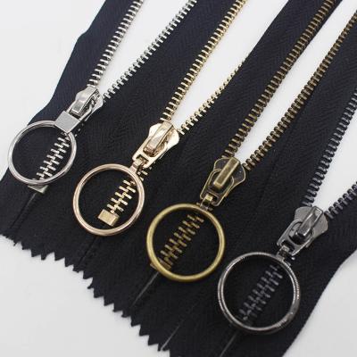 China #5 Gold Color #5 Auto Lock 15cm-45cm Metal Plugged Black Silver Copper Zipper Multi Color Zippers For DIY Sewing for sale