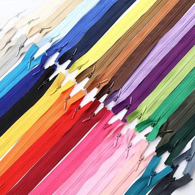 China Custom Auto Lock Zipper Pull Nylon Zipper Coil Zipper 28 35 40 45 50 55 60cm Invisible For Diy For Handcraft Fabric Sewing Accessories for sale