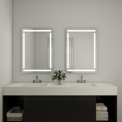 China Smart LED Bathroom Mirror with Frosted Border Light Color Temperature Changing and IP44 Rating For Hotel Or Home for sale
