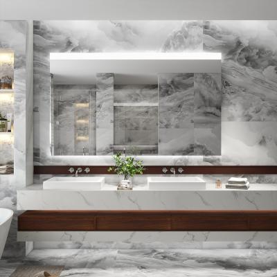 China Frameless Smart Bathroom Mirror with Edge Lighting Anti Fog Film and CCT Adjustable Lighting for sale