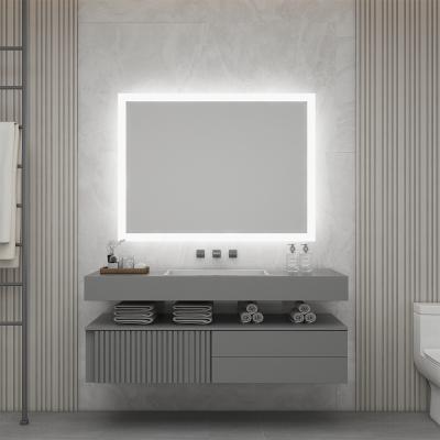 China Modern Wall Mounted Mirror with LED Edge Glow Custom Size Defogging and Touch Sensor For Hotel Or Home for sale