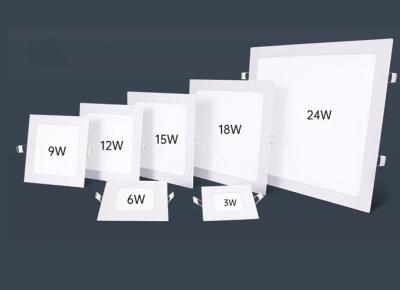 Cina 3W 6W 9W 12W 15W 18W 24W Square Panel Down Lights Recessed For Indoor Usage in vendita