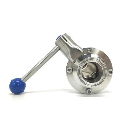 Chine Valves en acier inoxydable de qualité alimentaire de 1,5 pouce à tri-clampe Valve papillon Ss304 à vendre