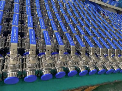 China Two Way 3 PC HYGIENIC BALL VALVE Tri Clamp, 304 , FULLY ENCAPSULATED PTFE FILLER High MOUNT for sale