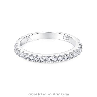 China Real CLASSIC Silver Ring Band 925 Sterling Silver Ring Men Women 1.5mm Moissanite Ring Band for sale