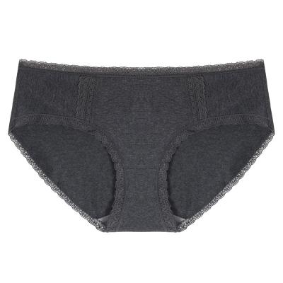 China High Quality Cotton/Spandex Women's Breathable Mid Rise Panties Mini Shorts With Lace Decoration For Ladies Lingerie for sale