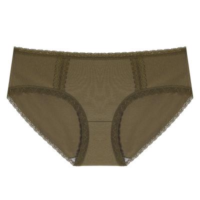 China High Quality Cotton/Spandex Women's Panties Breathable Comfy Mid Rise Mini Shorts With Lace Decoration For Ladies Lingerie for sale