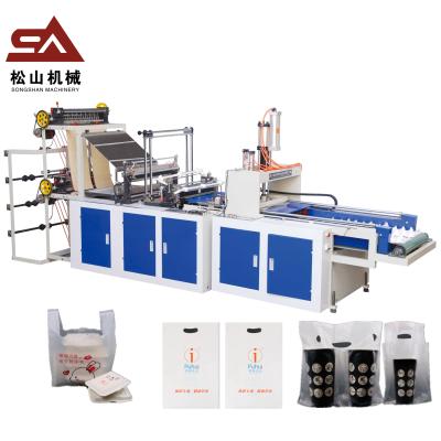 China Garment Shops Four Line High Speed Cold Cut T Shirt Bag Making Machine for sale