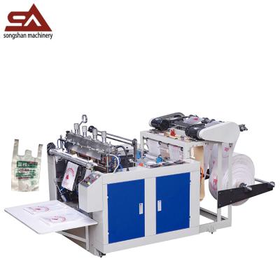 China Factory High Speed Hot Cutting 50-130pcs/min/line Two Line Bag Making Machine for sale