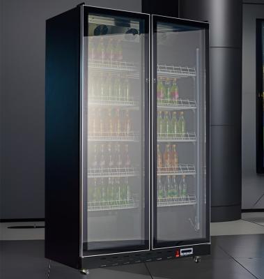 China Customized Double Door Frost Free Upright Fridge in Light Color Purple for sale