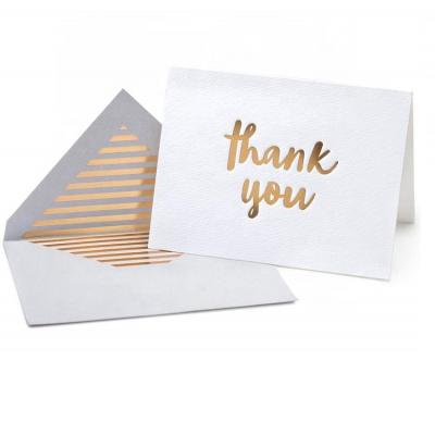 China Europe Wholesale Luxury Logo Custom Gold Foil Stamping Thank You Cards for sale