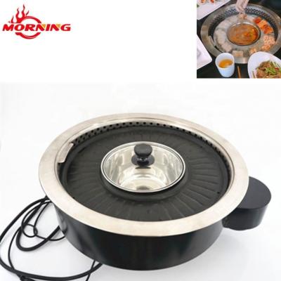 China Indoor Korean Hotel Equipment Restaurant Table Top Portable Korean Electric Barbecue Grill for sale