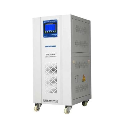 China â ¥ 98.5% LCD display high precision three phase voltage stabilizer SJW-50KVA. for sale