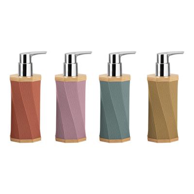 China 4pcs Sand Stone Bathroom Accessories Set Round With Swirl Stripe Toilet Bowl Brush Hand Soap Bottle for sale