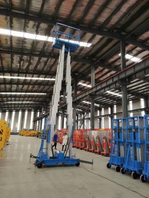 China 8m 10m 12m 14m 16m One Man Lift Hydraulic Aluminium Two Masts Lift For Repairing for sale