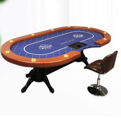 China Professional Poker Table MDF+Wood+PU Casino Poker Table Match Texas Hold'em Deluxe Poker Table for sale