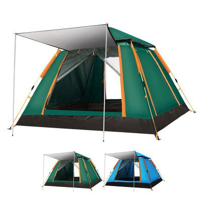China Straight Tying Type 2 Person Outdoor Thick Rainproof Camping Beach Tent Automatic Open Four-sided Open Speed Double 3-4 Tent for sale
