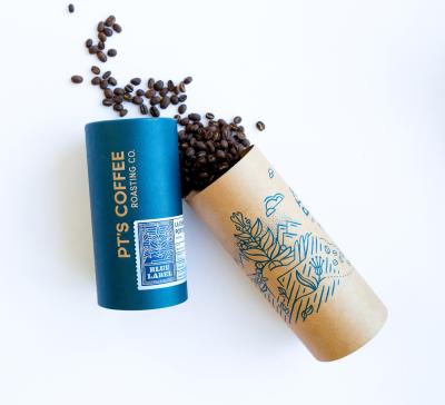 China Custom Recyclable Round Cardboard Paper Small Coffee Bean Box Cylinder Food Grade Coffee Tea Coffee Tea Packaging Paper Tube for sale