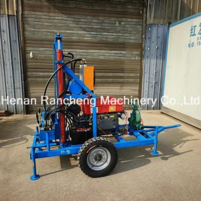 China 150m DTH Máquina de perforación de pozos hidráulicos de agua Remolque neumático portátil Riego de perforación montado en venta