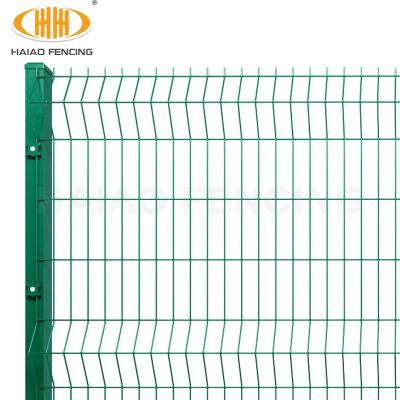 China Easily Assembled 3D Curved Welded Wire Mesh Fence Powder Coated Square Post Garden Fence for sale