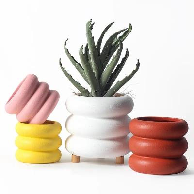 China Color Frost Circle Ceramic Vase Plant Potted Crafts Furnishings Indoor Countertop Flower Vase Wedding Decoration Flower for sale
