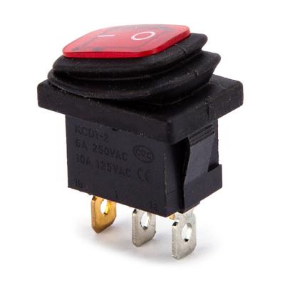 China KCD1-2 3 Terminal 2 Position 6A 250VAC / 10A 125VAC Waterproof ON-OFF Rocker Switch for sale