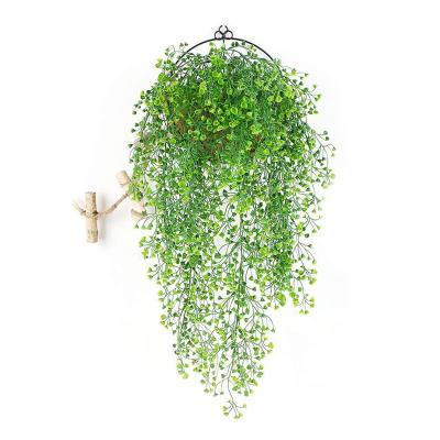 China Indoor Outdoor Plastic Hanging Fern Plants Rattan Wall Porch Arch Balcony Basket Wedding Party Outdoor Decor for sale