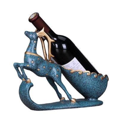 China Wholesale European Cartoon Deer Wine Rack Decoration Wine Cabinet Crafts for sale